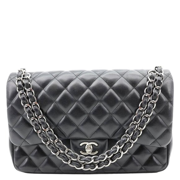 Chanel  Classic Double Flap Leather Shoulder Bag Black - Picture 1 of 14